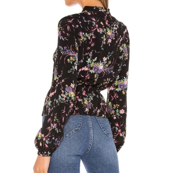 ROLLA'S Lightweight Semi-Sheer Floral Print Long Sleeve Blouse - Size S - Picture 3 of 13